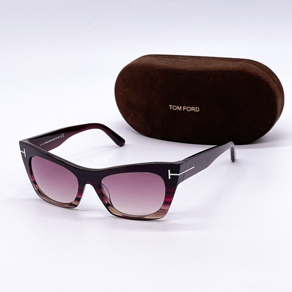 NEW TOM FORD KASIA TF459 71F WOMEN’S CAT EYE SUNGLASSES FT0459/S BURGUNDY - Picture 1 of 10
